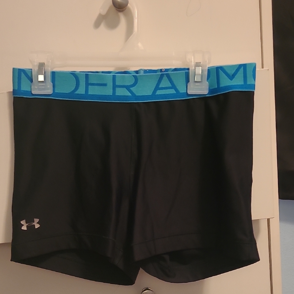 Under Armour Black and Blue Spandex Shorts